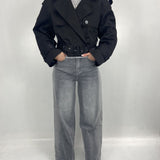 Giacca trench doppio petto B9603 NERO OFELIA 