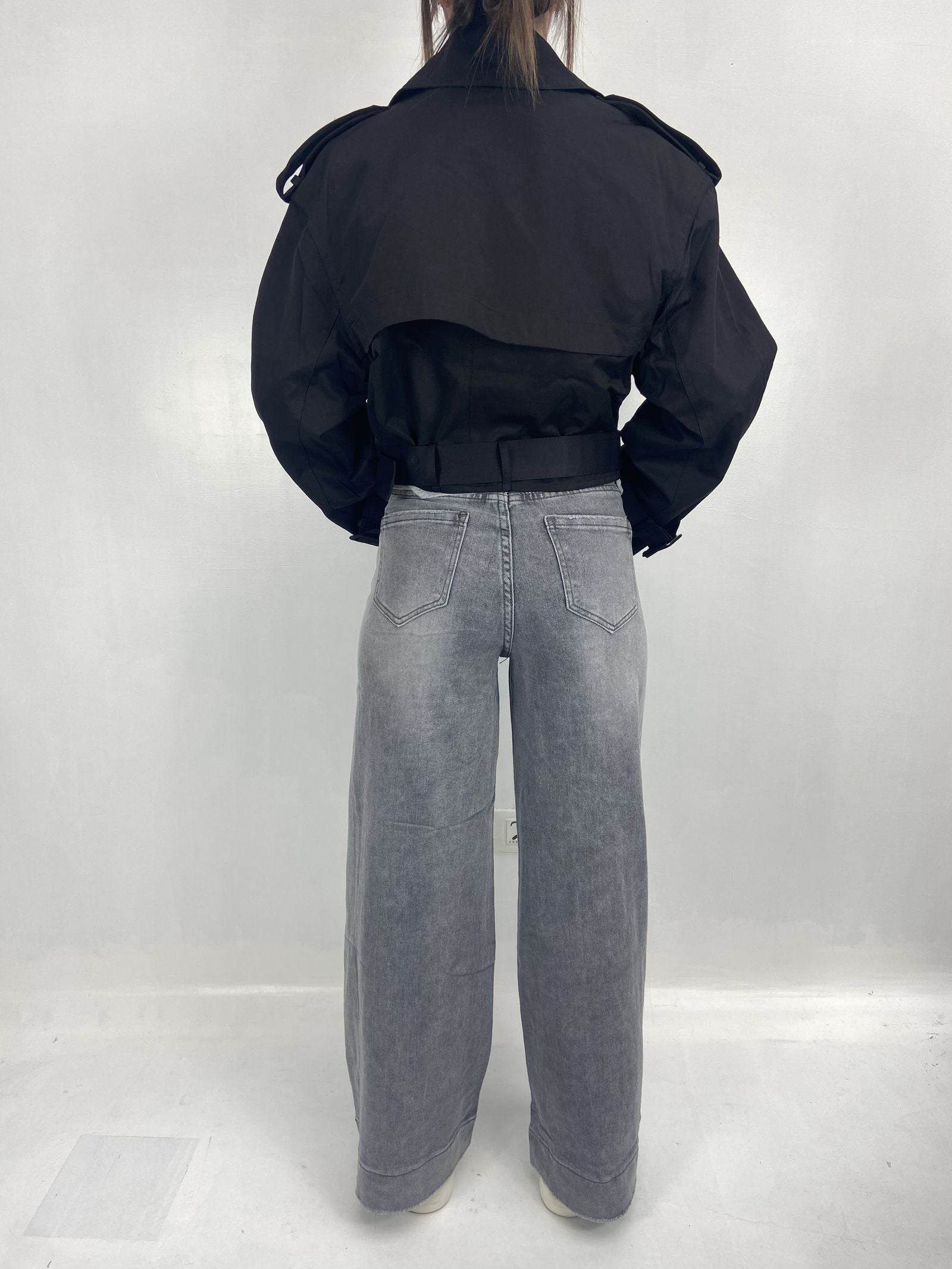 Giacca trench doppio petto B9603 NERO OFELIA 