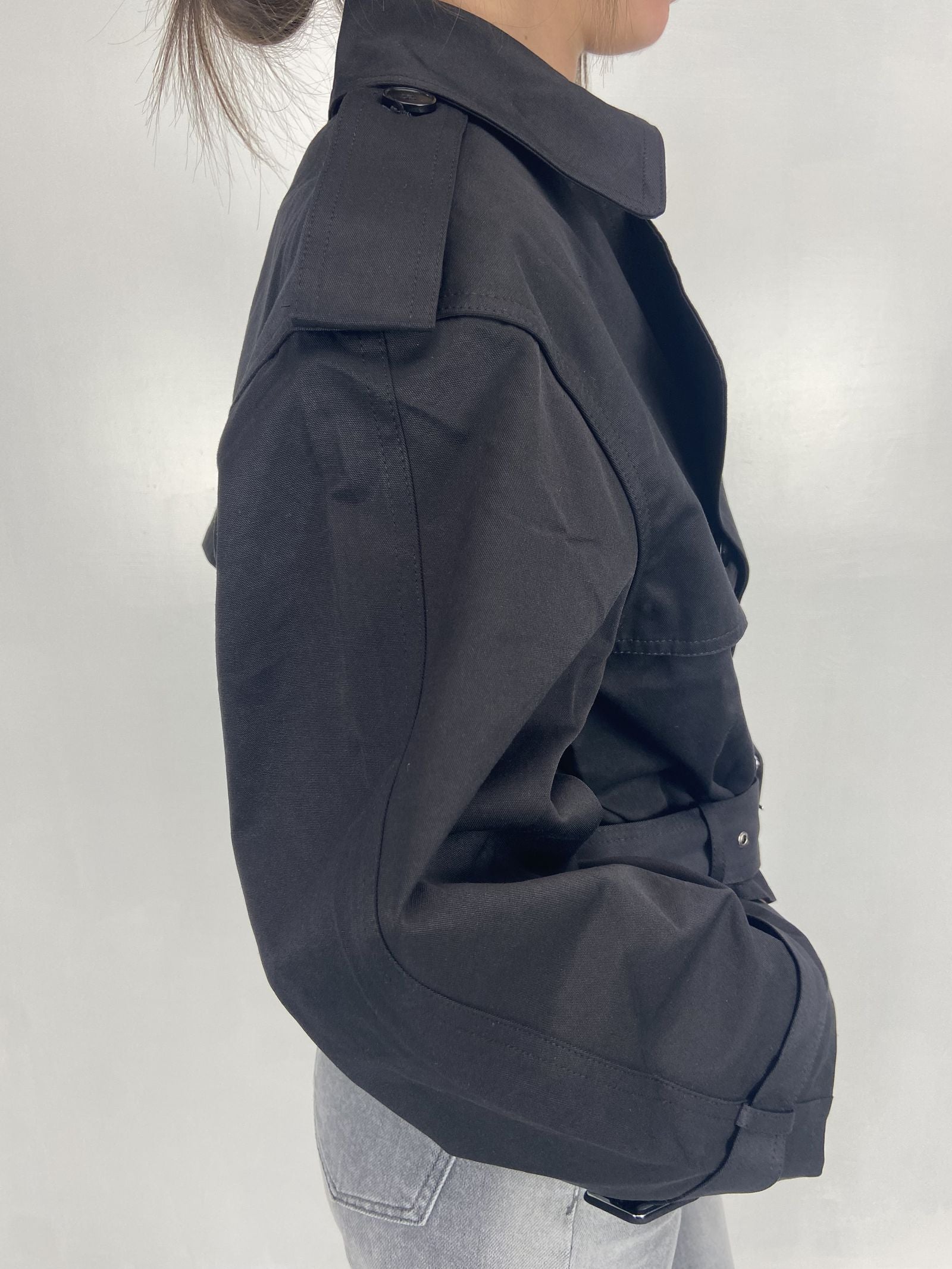 Giacca trench doppio petto B9603 NERO OFELIA 