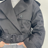 Giacca trench doppio petto B9603 NERO OFELIA 