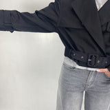 Giacca trench doppio petto B9603 NERO OFELIA 