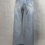Jeans vita alta e gamba larga con strass JF265 DENIM OFELIA 