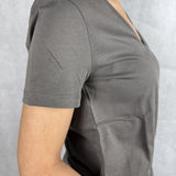 T-shirt basica scollo a V L5560 FUMO OFELIA 