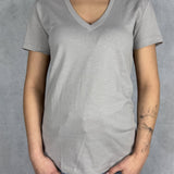 T-shirt basica scollo a V L5560 GRIGIO OFELIA 