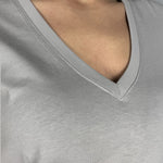 T-shirt basica scollo a V L5560 GRIGIO OFELIA 
