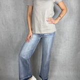 T-shirt basica scollo a V L5560 GRIGIO OFELIA 