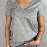 T- shirt basica scollo a V L5560 MELANGE OFELIA 