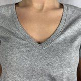 T- shirt basica scollo a V L5560 MELANGE OFELIA 
