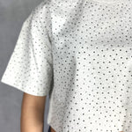 T- shirt girocollo con strass L8586 MELANGE OFELIA 