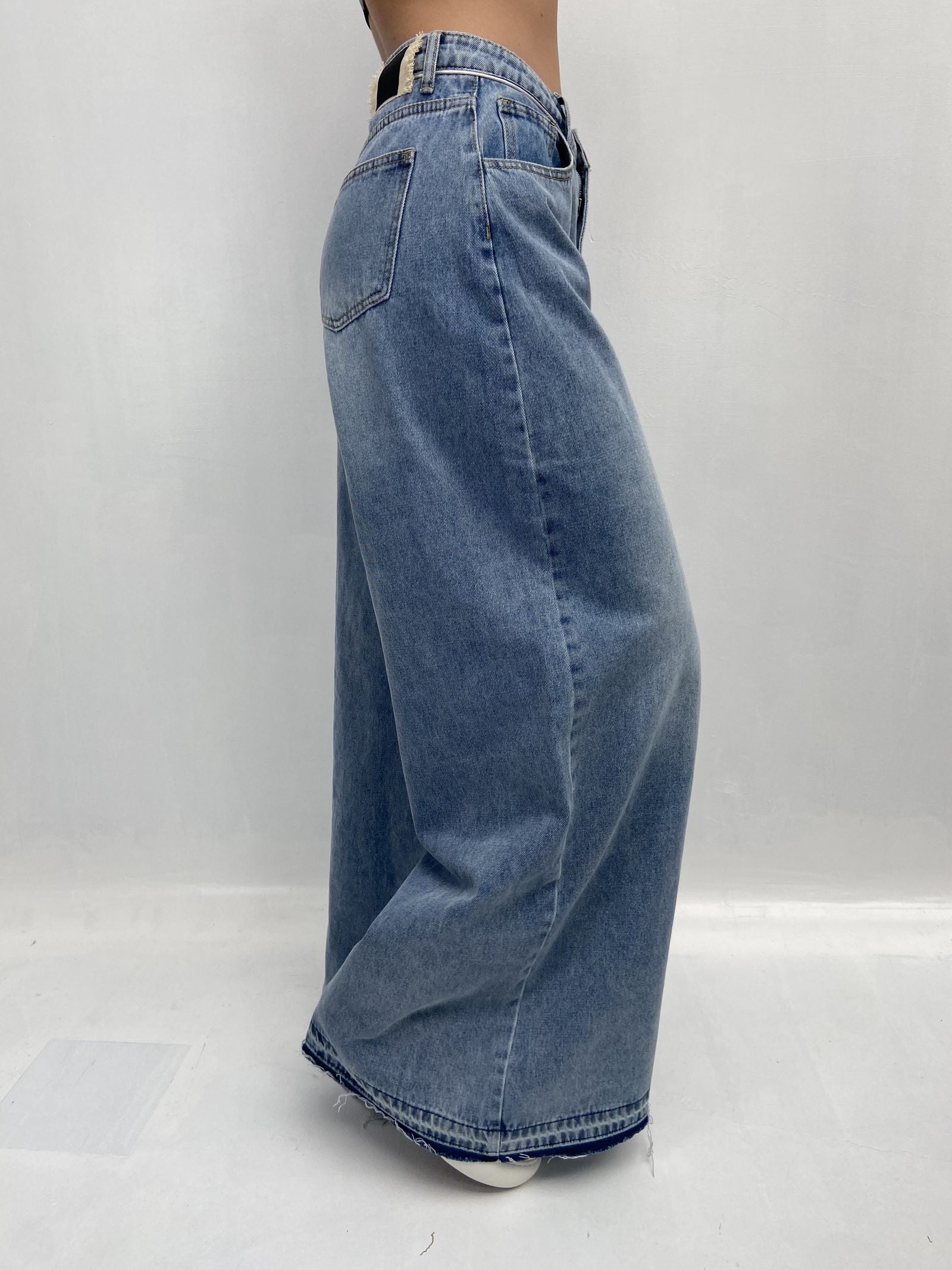 Jeans vita alta e gamba larga LAF184 DENIM OFELIA 
