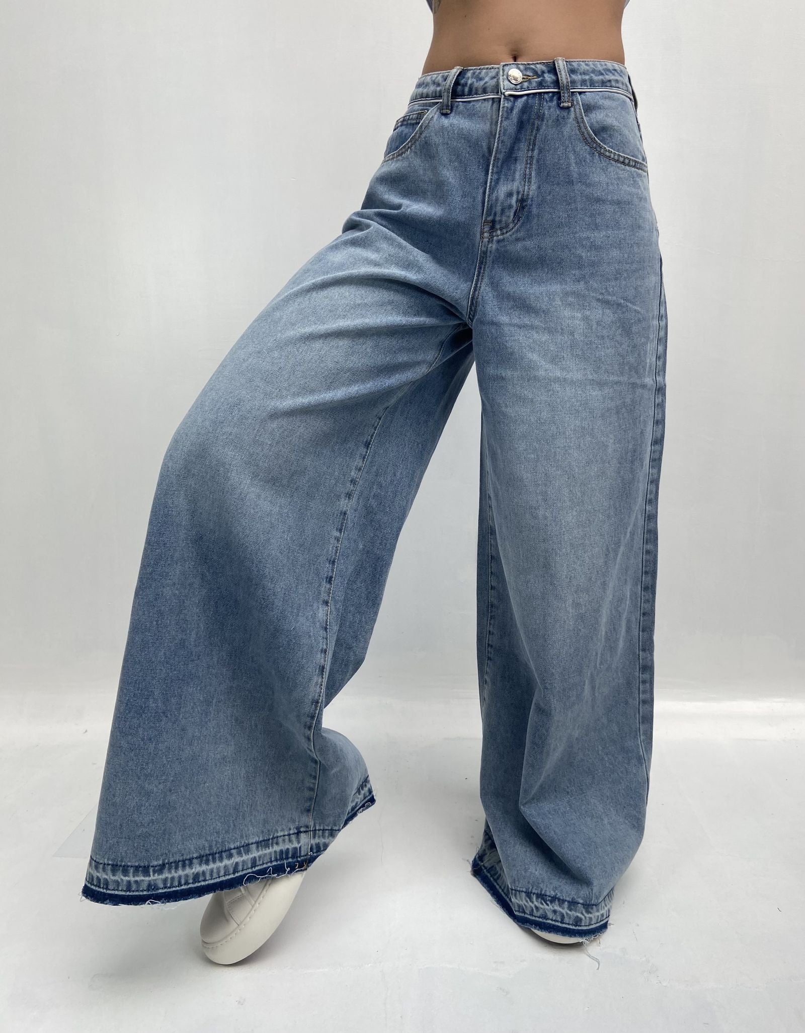 Jeans vita alta e gamba larga LAF184 DENIM OFELIA 