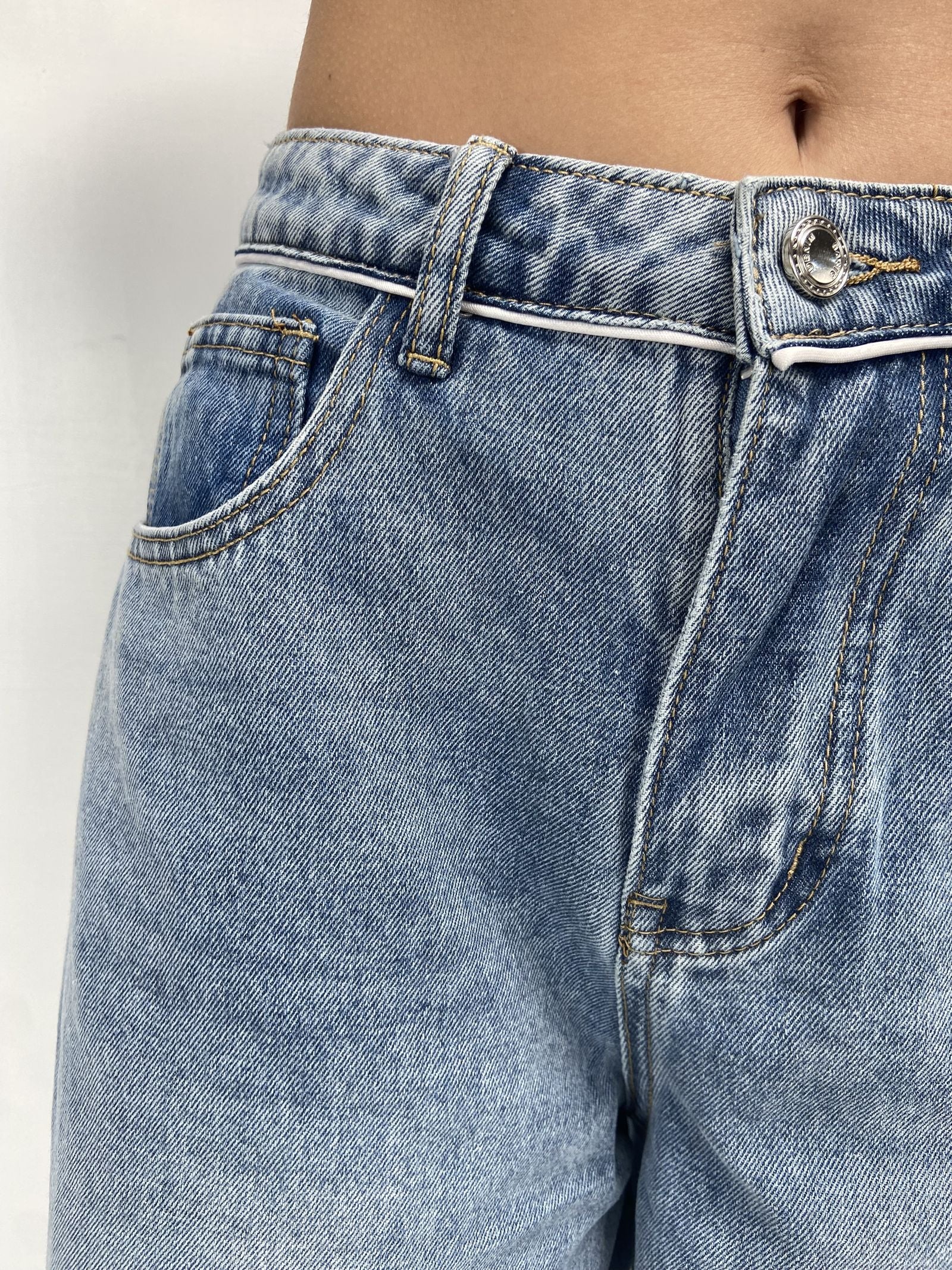 Jeans vita alta e gamba larga LAF184 DENIM OFELIA 