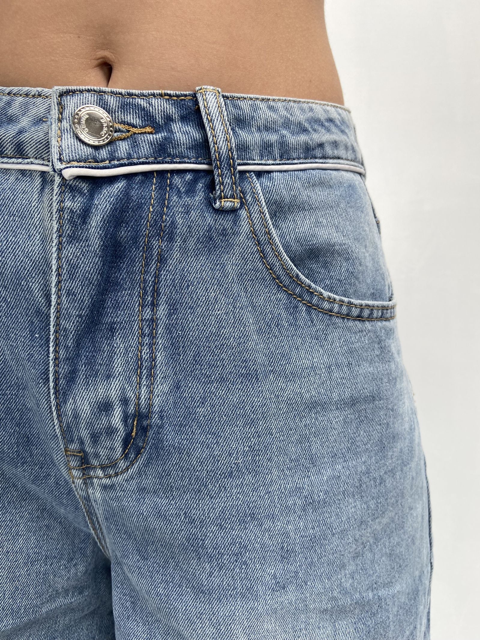 Jeans vita alta e gamba larga LAF184 DENIM OFELIA 