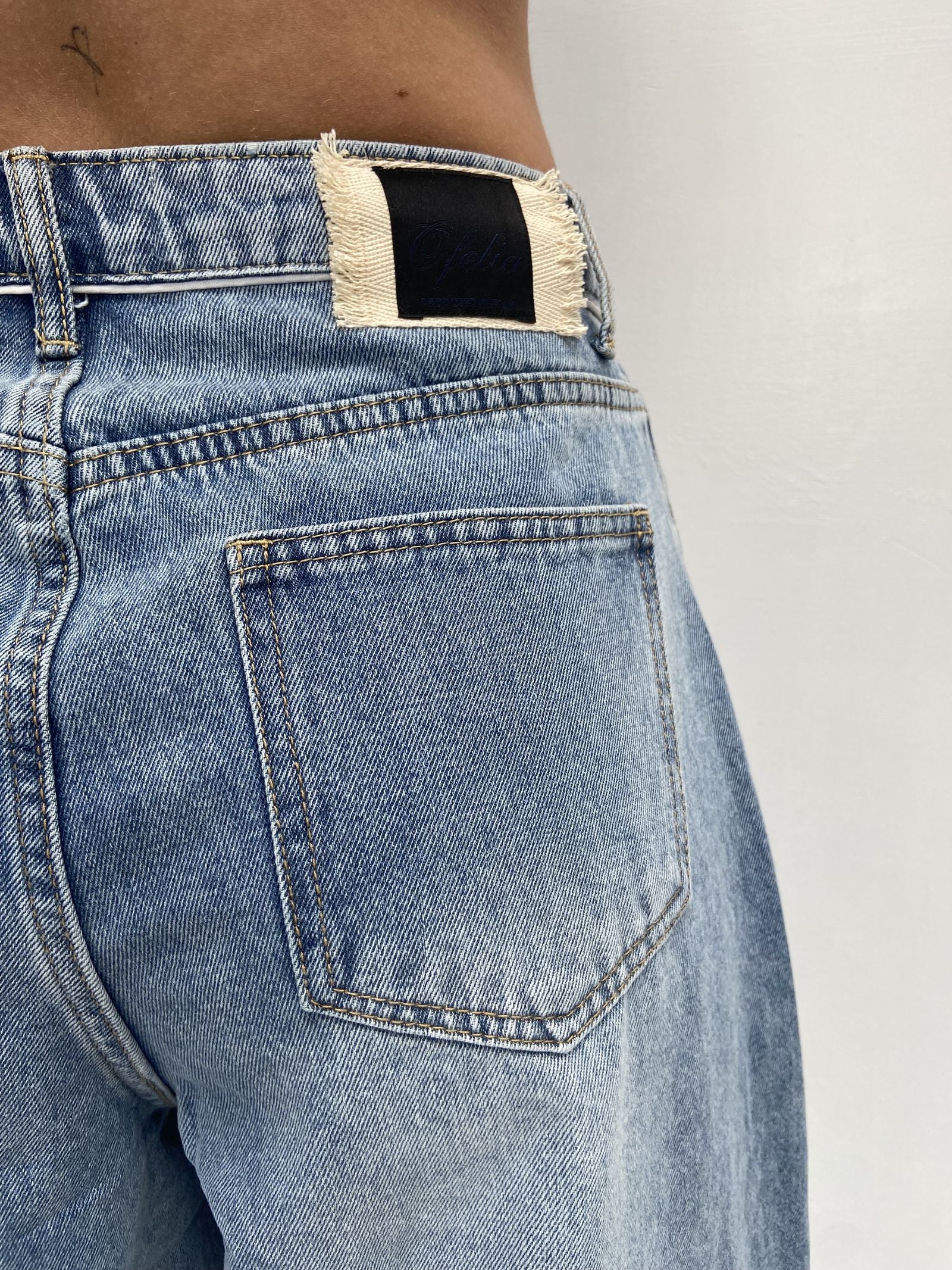 Jeans vita alta e gamba larga LAF184 DENIM OFELIA 