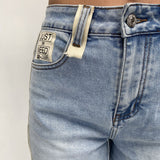 Jeans con bande laterali LAF227 DENIM OFELIA 