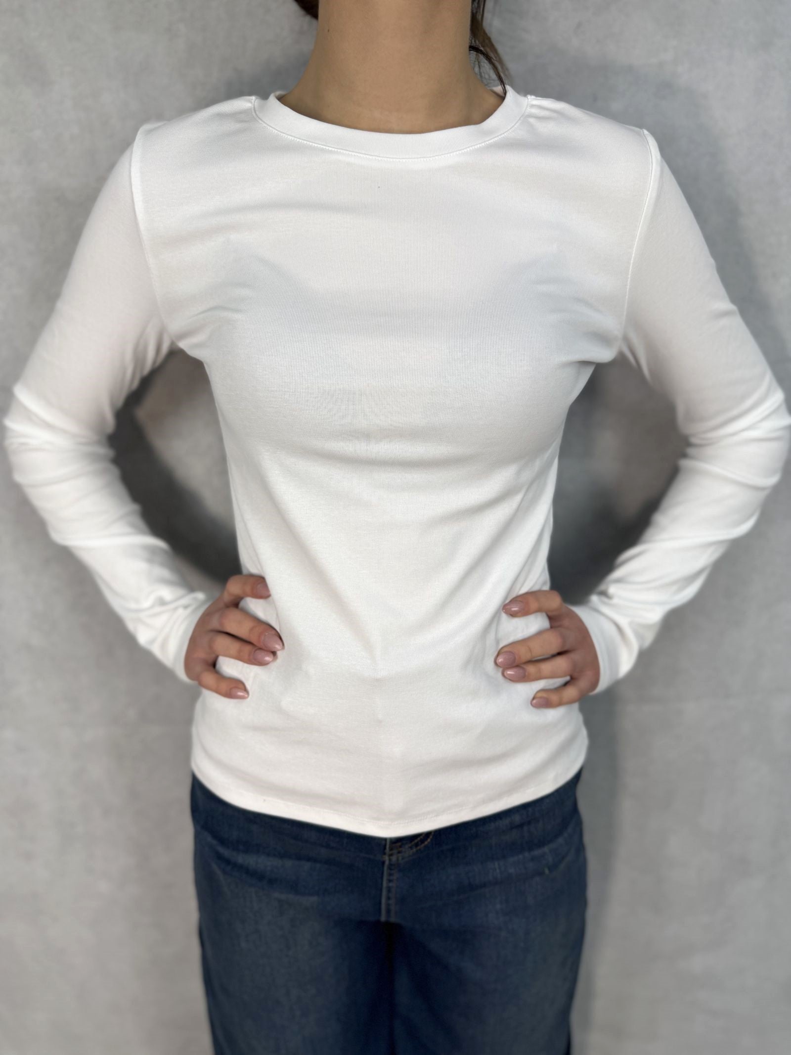 T- shirt manica lunga LC23465 BIANCO OFELIA 