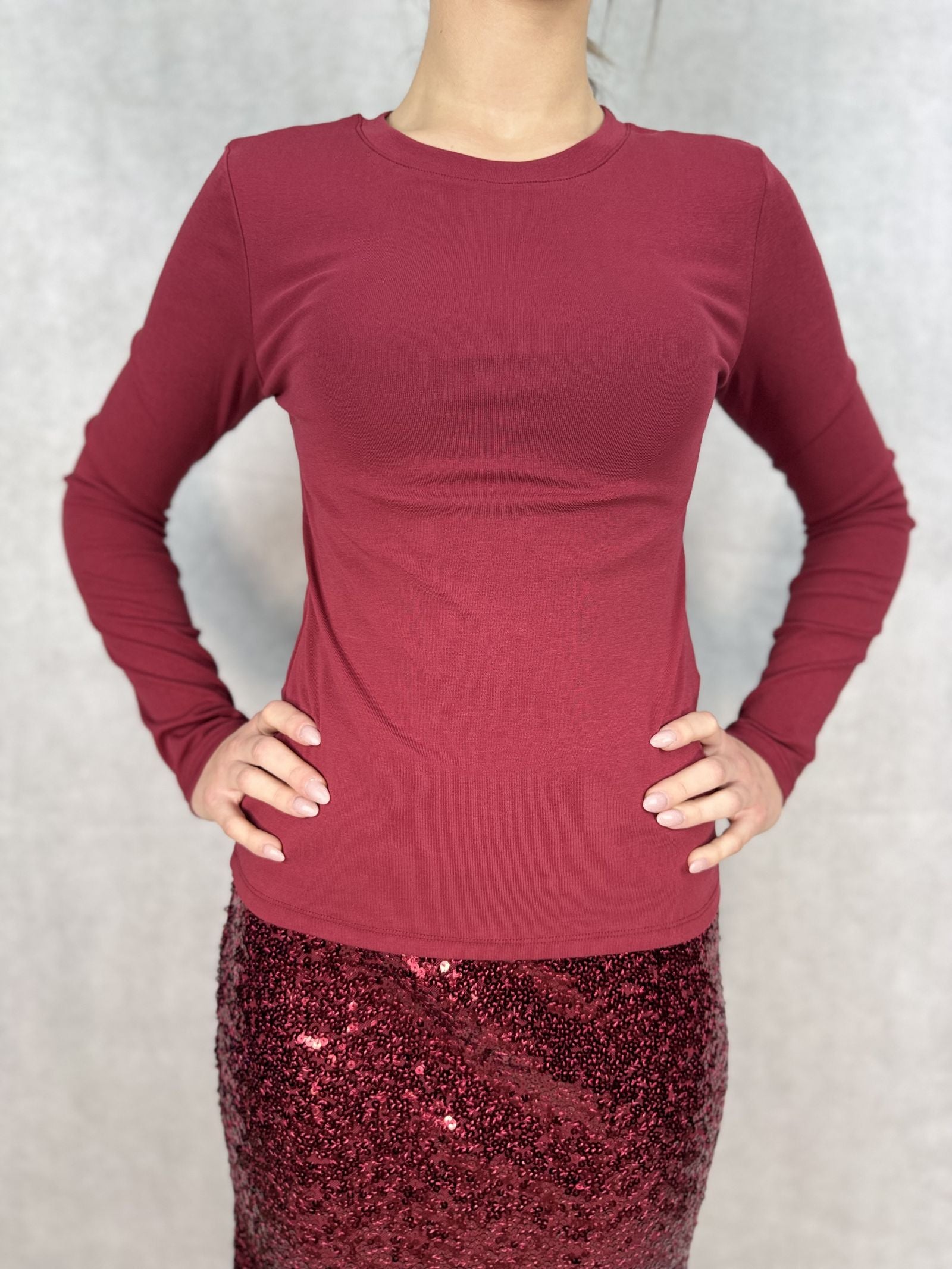 T- shirt manica lunga LC23465 BORDEAUX OFELIA 