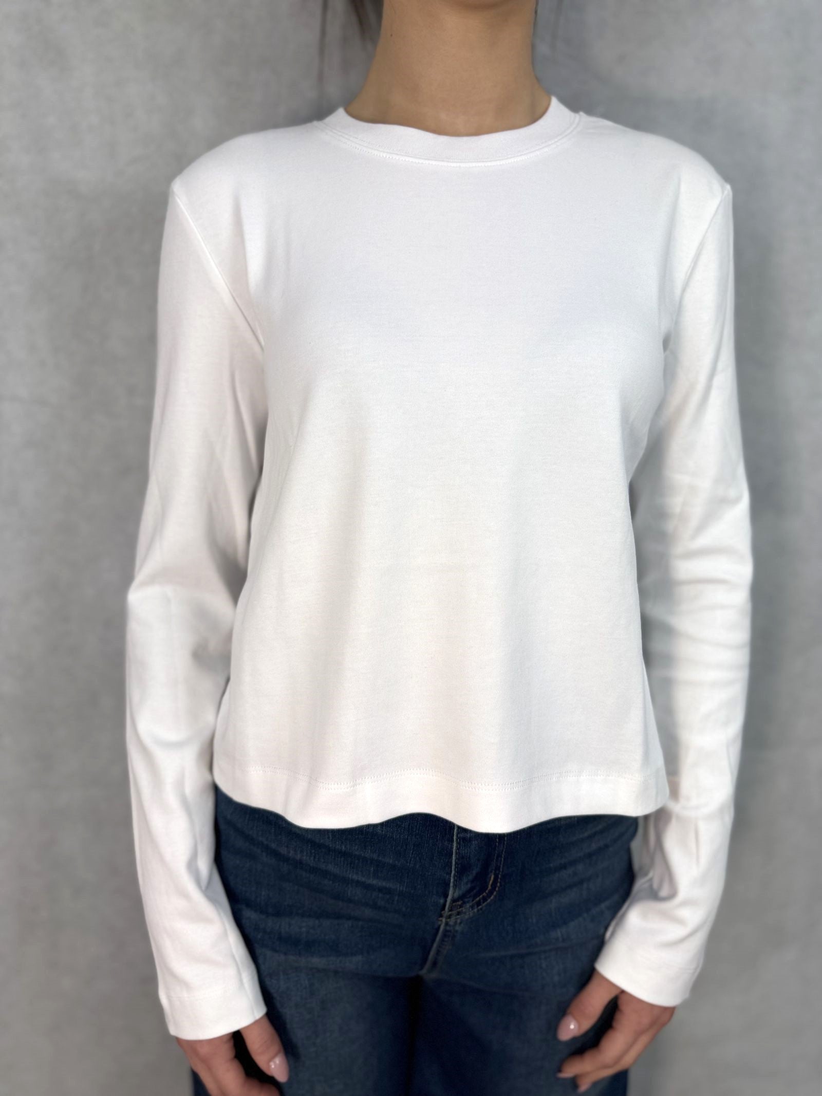 T-shirt regular  manica lunga LC240211 BIANCO OFELIA 