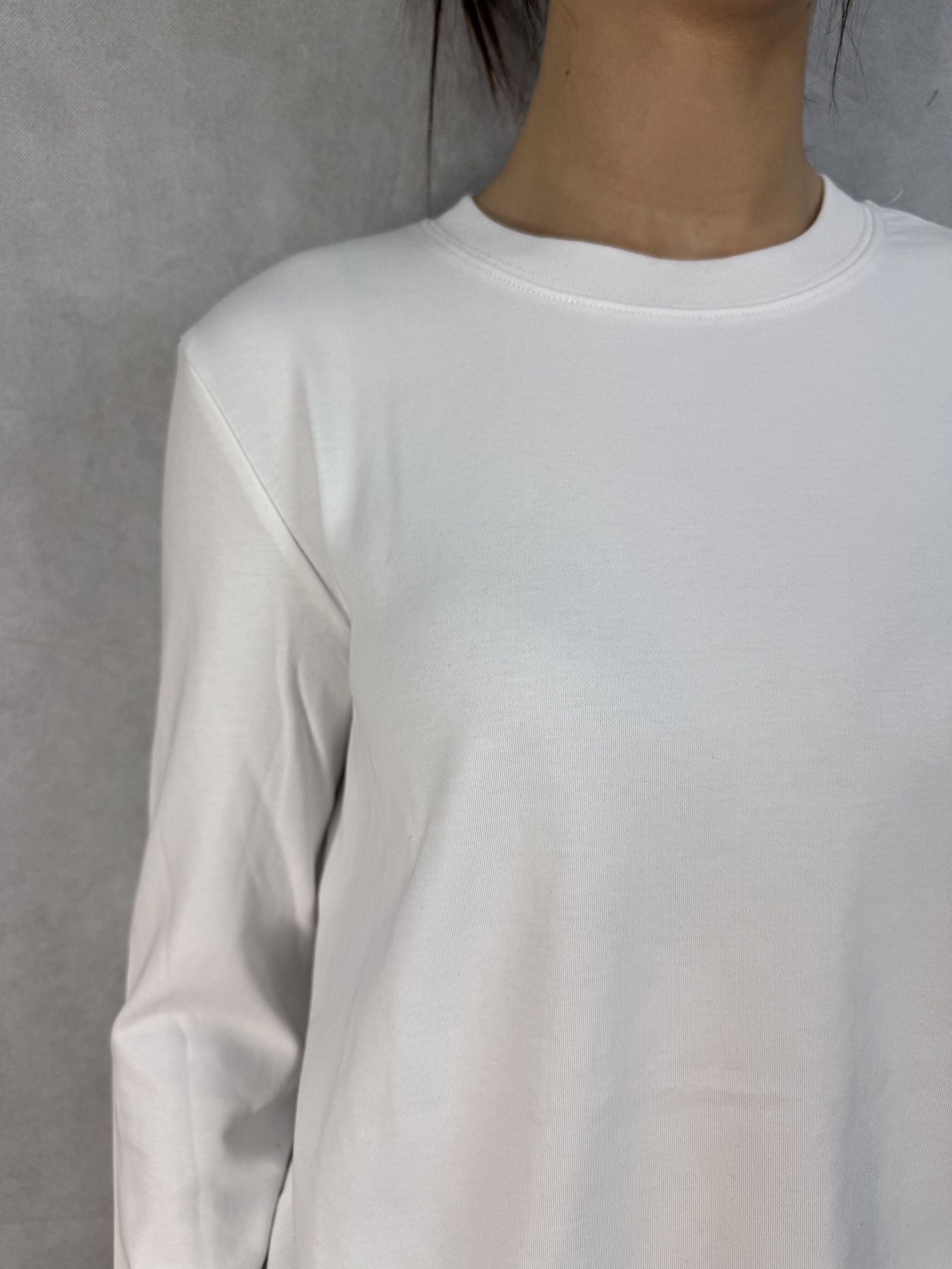 T-shirt regular  manica lunga LC240211 BIANCO OFELIA 