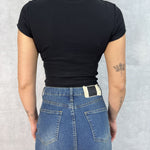T- shirt girocollo maniche corte LC240321 NERO OFELIA 
