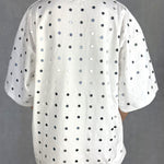 T- shirt mezze maniche con specchietti LC240339 BIANCO OFELIA 