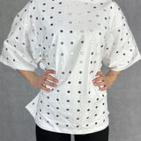 T- shirt mezze maniche con specchietti LC240339 BIANCO OFELIA 