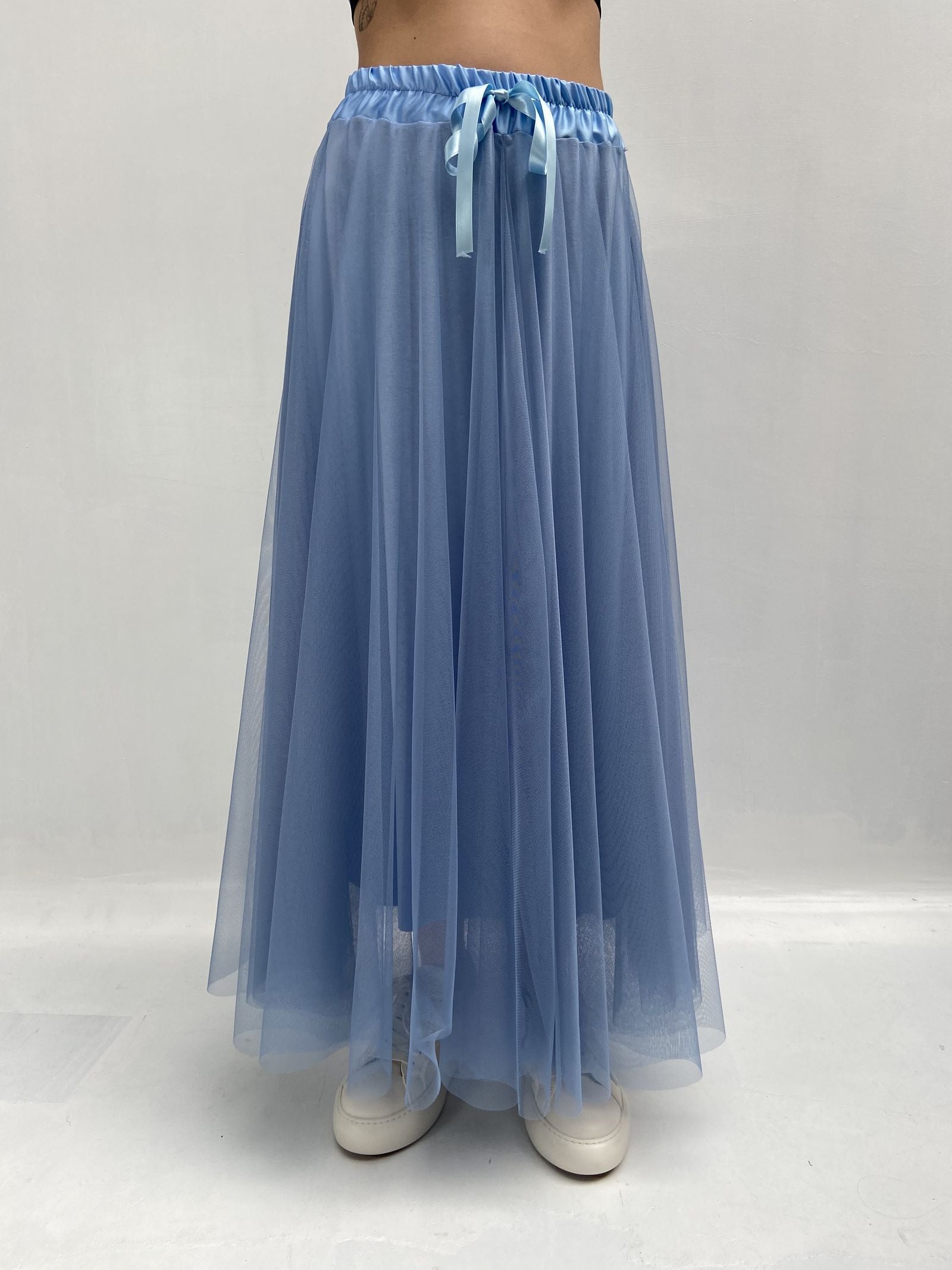 Gonna lunga in tulle MK04.015 AZZURRO OFELIA 