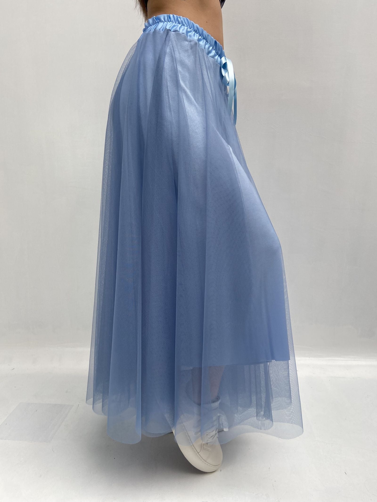 Gonna lunga in tulle MK04.015 AZZURRO OFELIA 