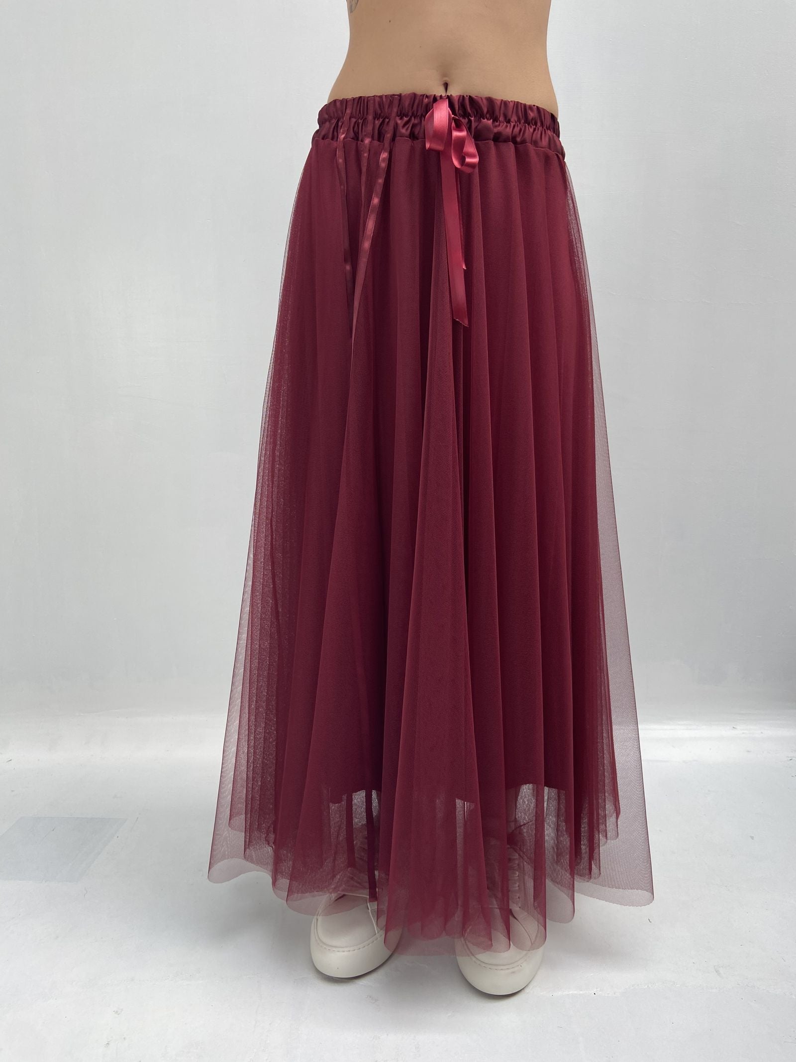 Gonna lunga in tulle MK04.015 BORDEAUX OFELIA 