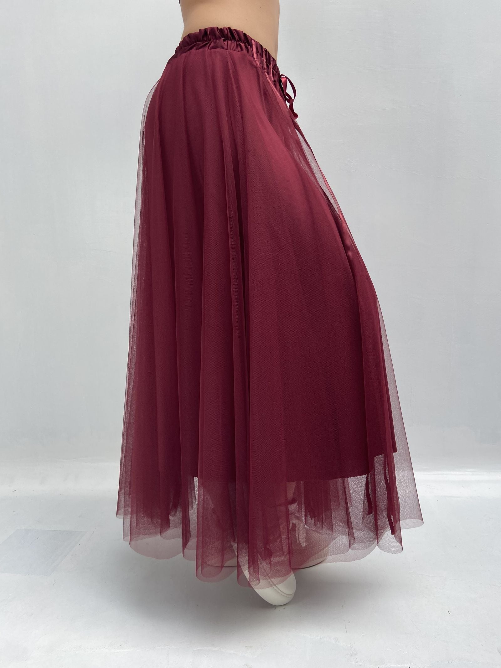 Gonna lunga in tulle MK04.015 BORDEAUX OFELIA 