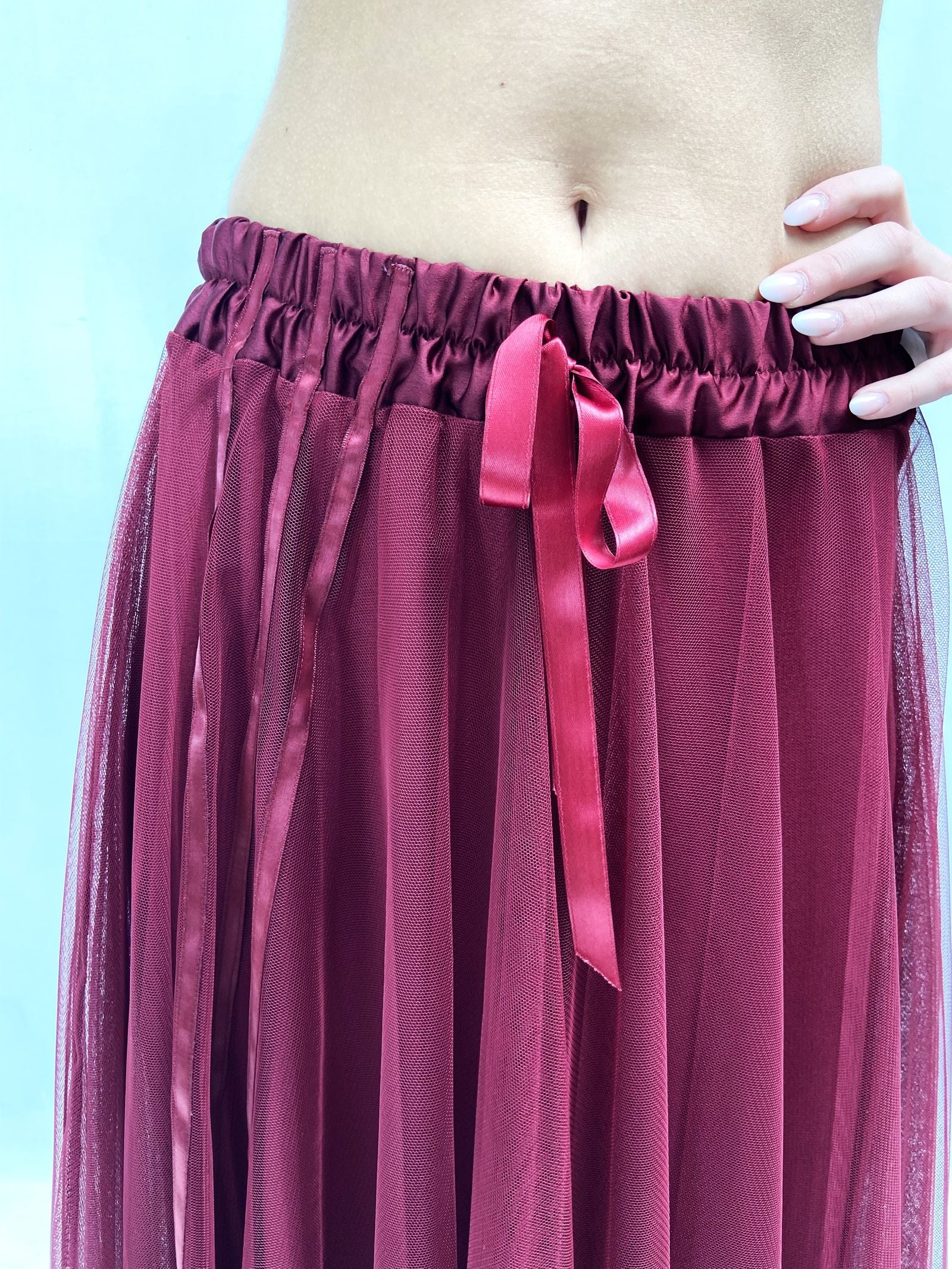 Gonna lunga in tulle MK04.015 BORDEAUX OFELIA 