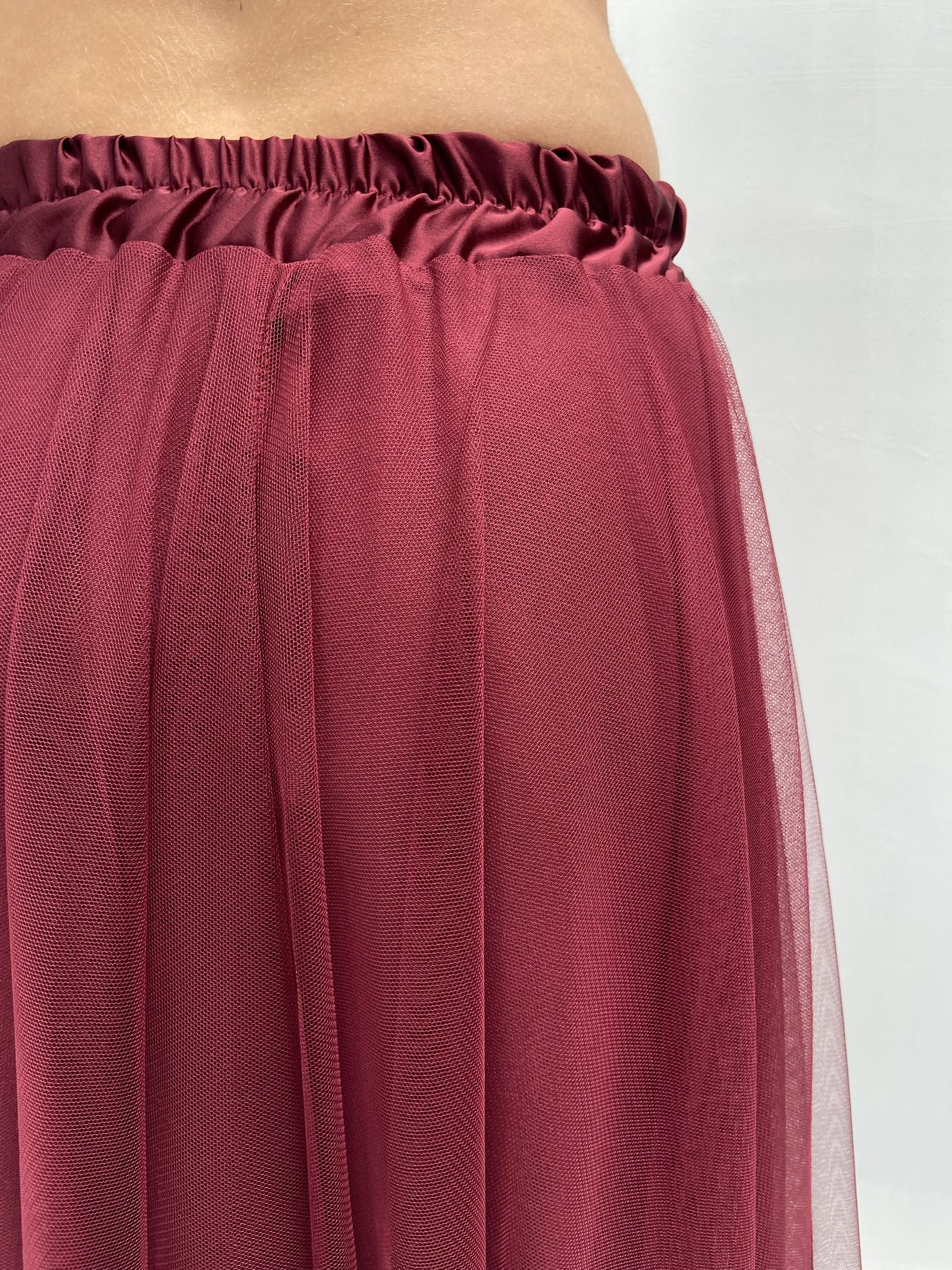 Gonna lunga in tulle MK04.015 BORDEAUX OFELIA 