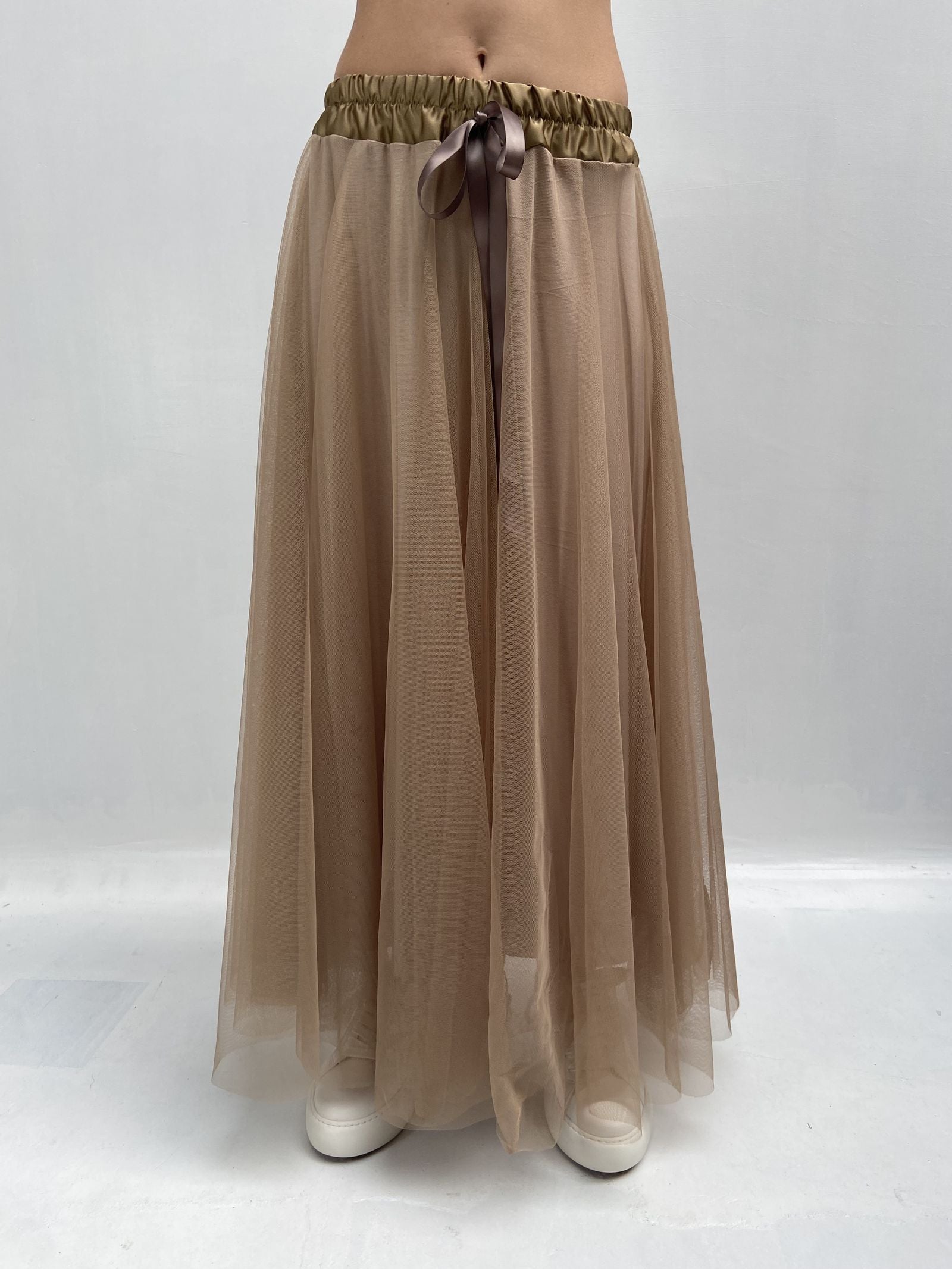 Gonna lunga in tulle MK04.015 CARAMELLO OFELIA 