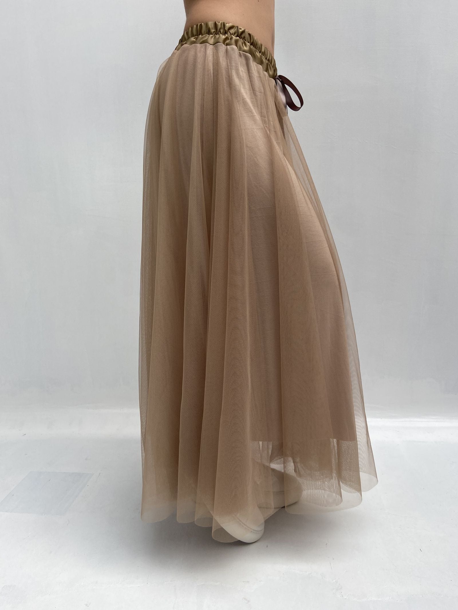 Gonna lunga in tulle MK04.015 CARAMELLO OFELIA 