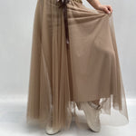 Gonna lunga in tulle MK04.015 CARAMELLO OFELIA 