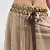 Gonna lunga in tulle MK04.015 CARAMELLO OFELIA 