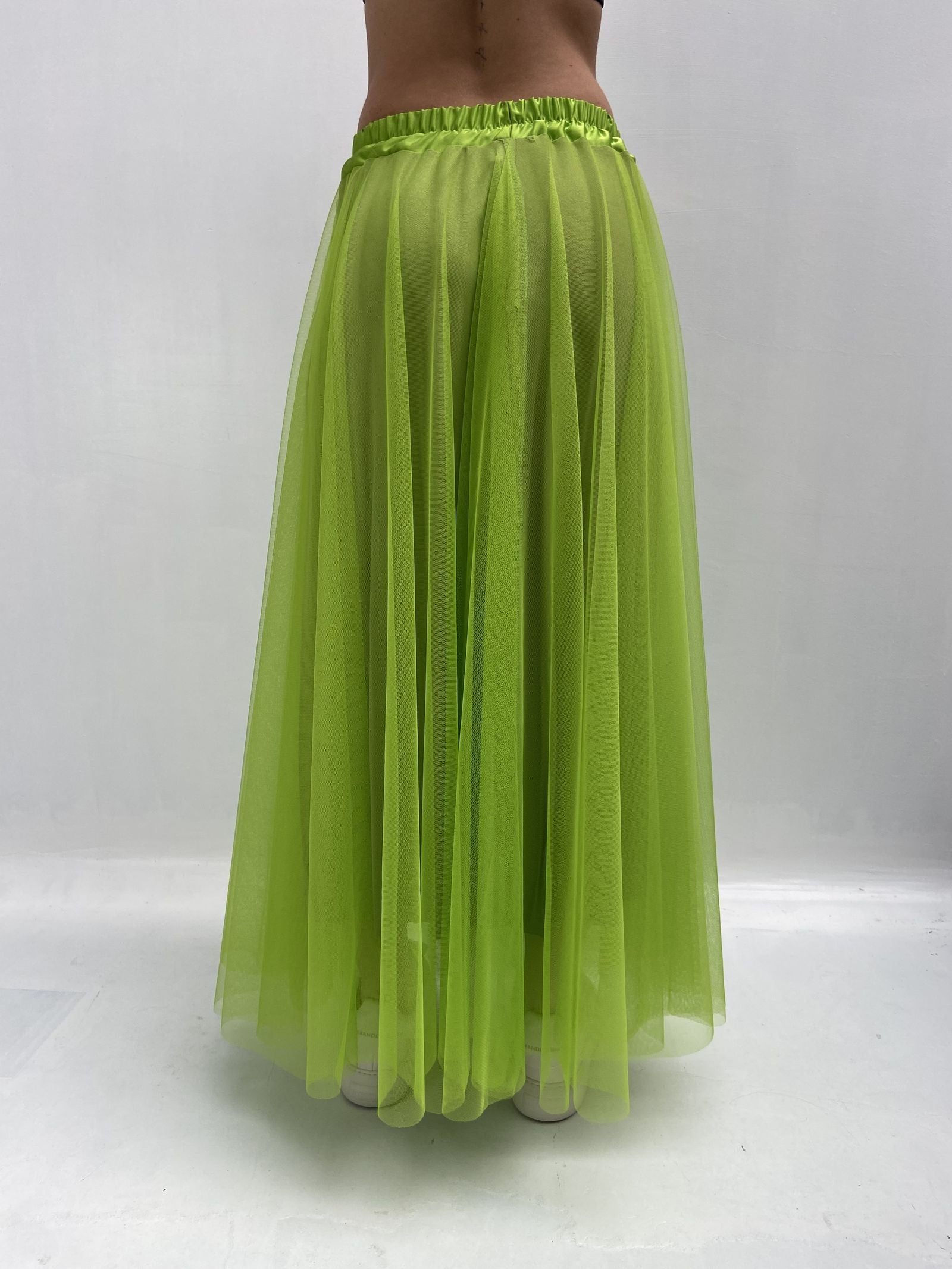 Gonna lunga in tulle MK04.015 LIME OFELIA 