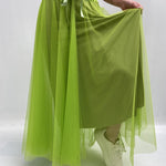 Gonna lunga in tulle MK04.015 LIME OFELIA 
