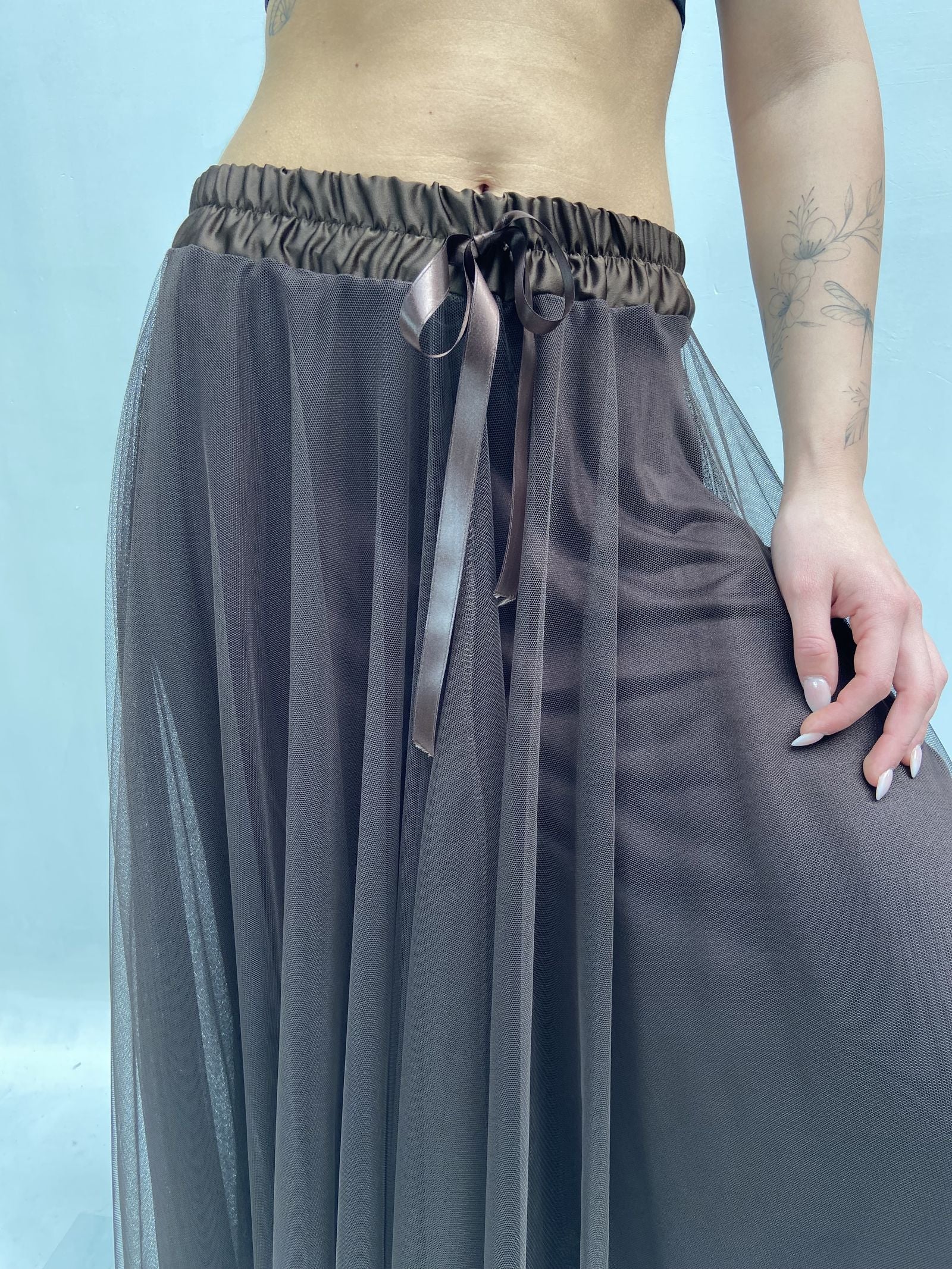 Gonna lunga in tulle MK04.015 MORO OFELIA 