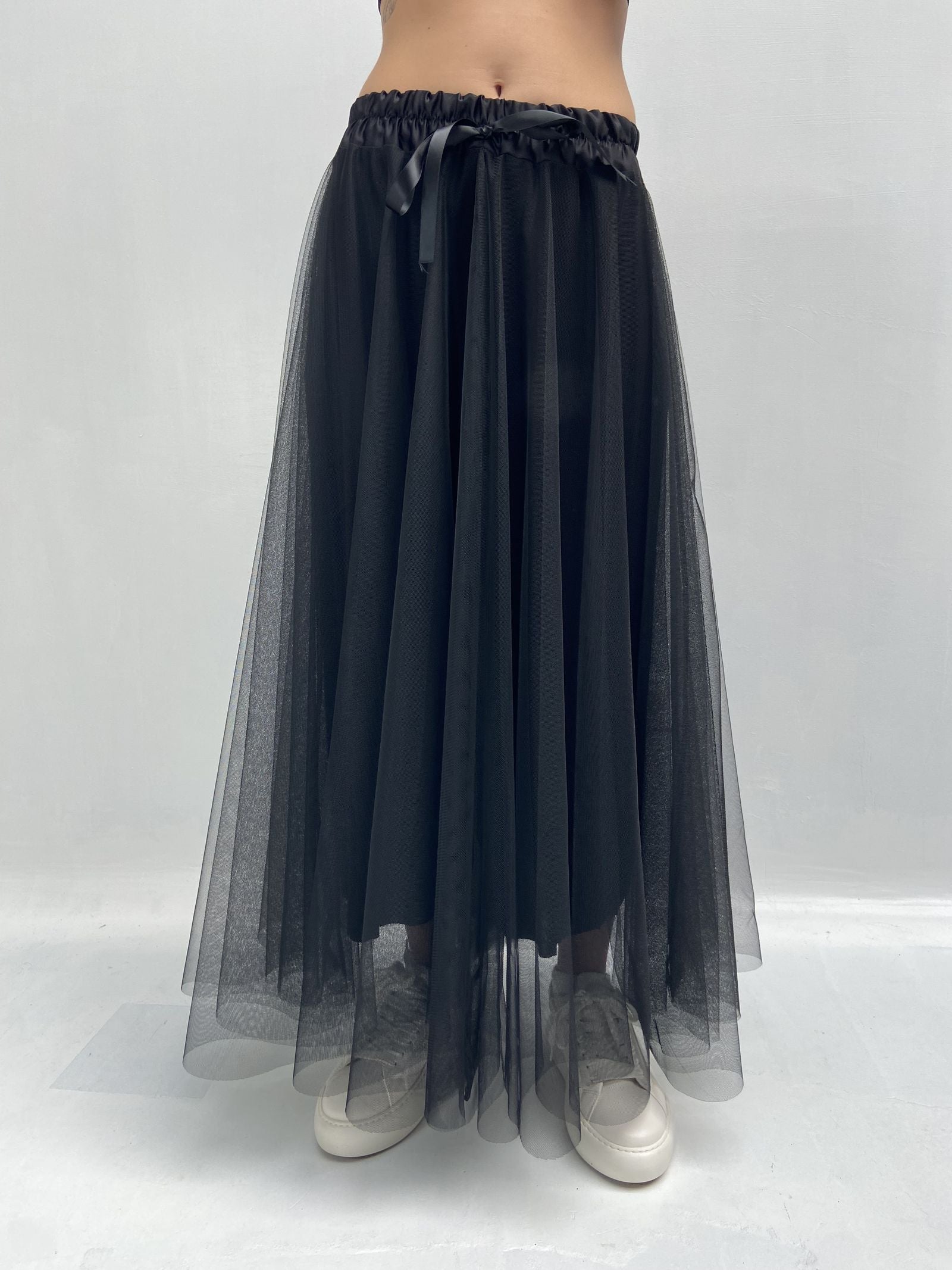 Gonna lunga in tulle MK04.015 NERO OFELIA 