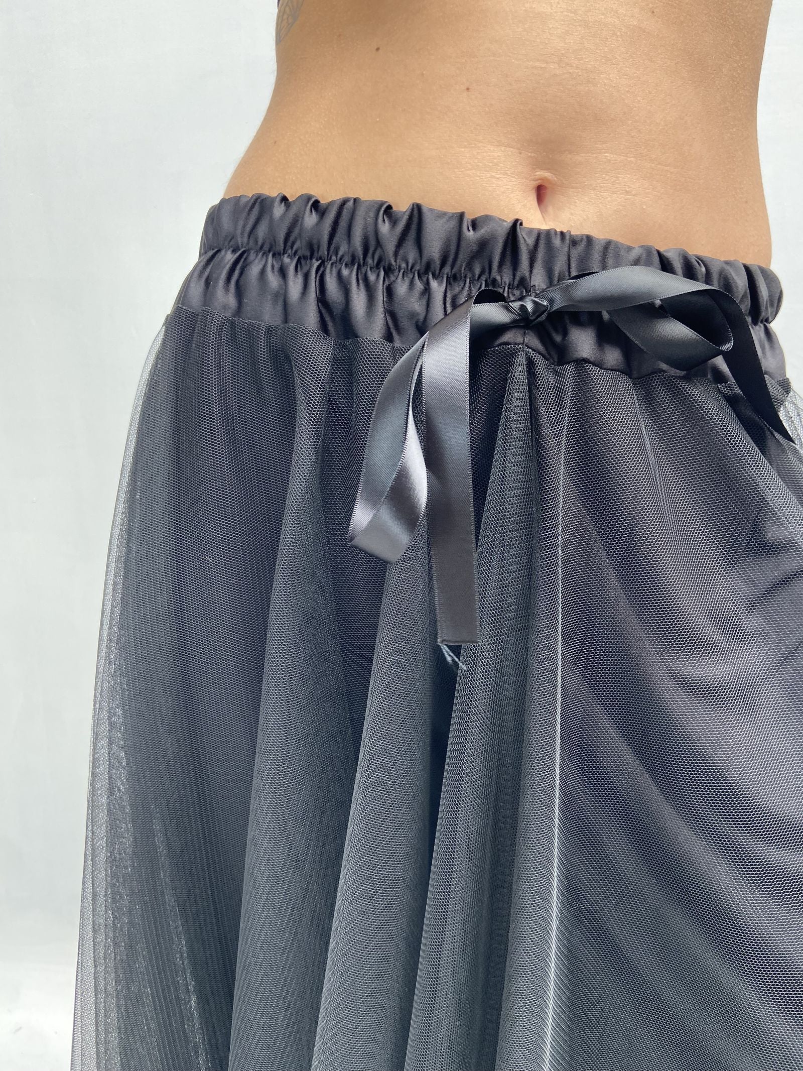 Gonna lunga in tulle MK04.015 NERO OFELIA 