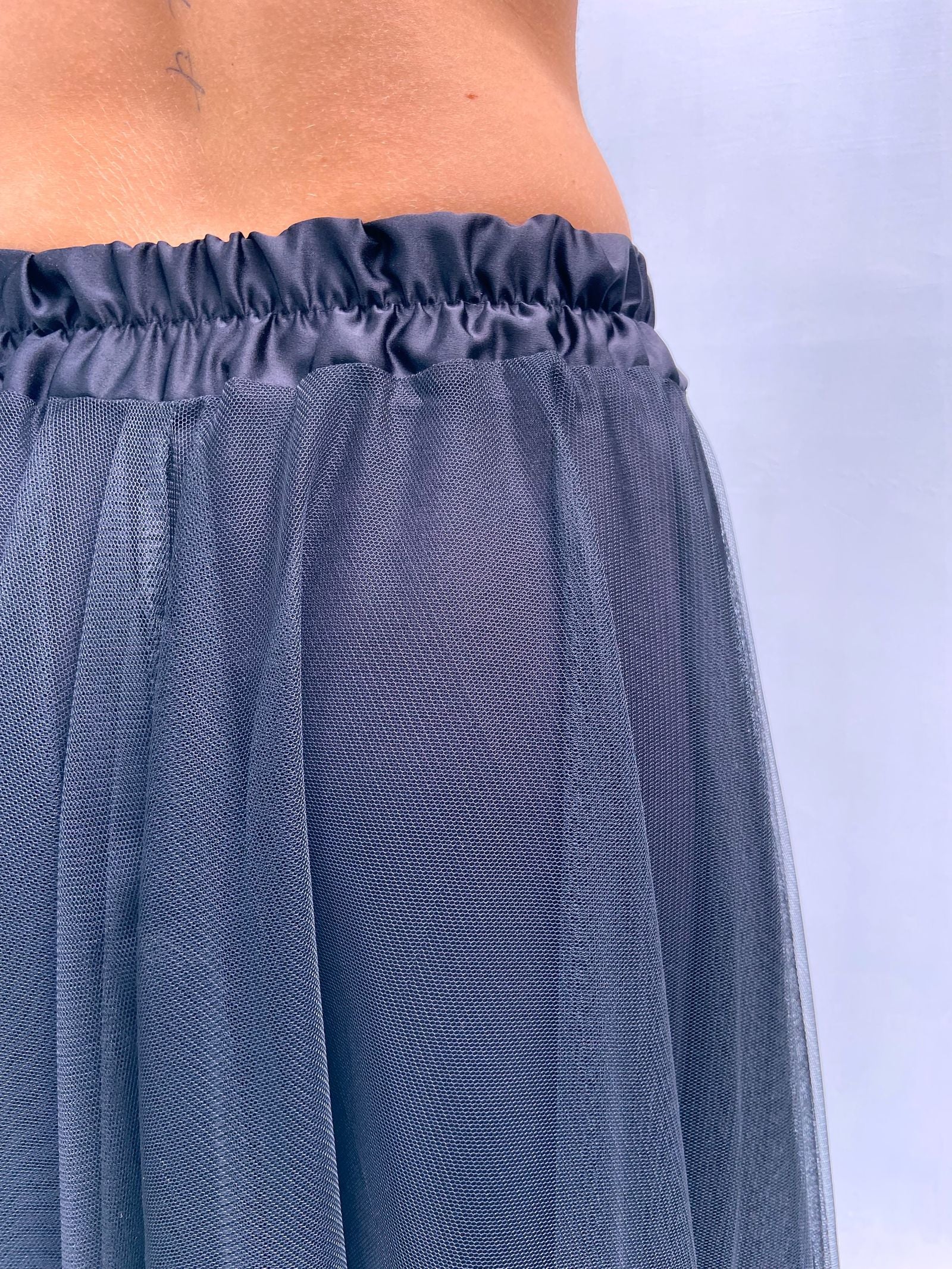 Gonna lunga in tulle MK04.015 NERO OFELIA 