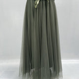 Gonna lunga in tulle MK04.015 VERDE OFELIA 