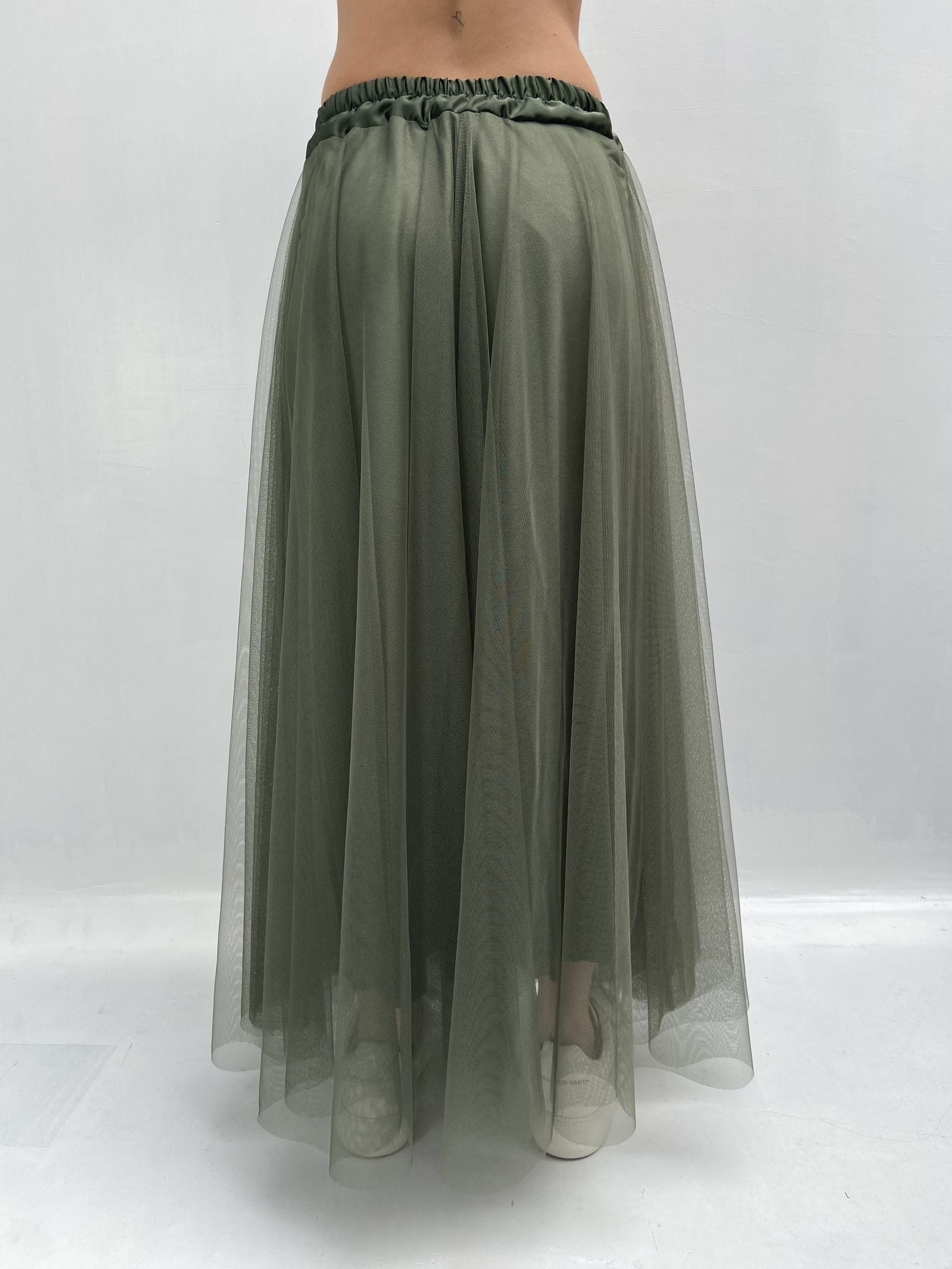 Gonna lunga in tulle MK04.015 VERDE OFELIA 
