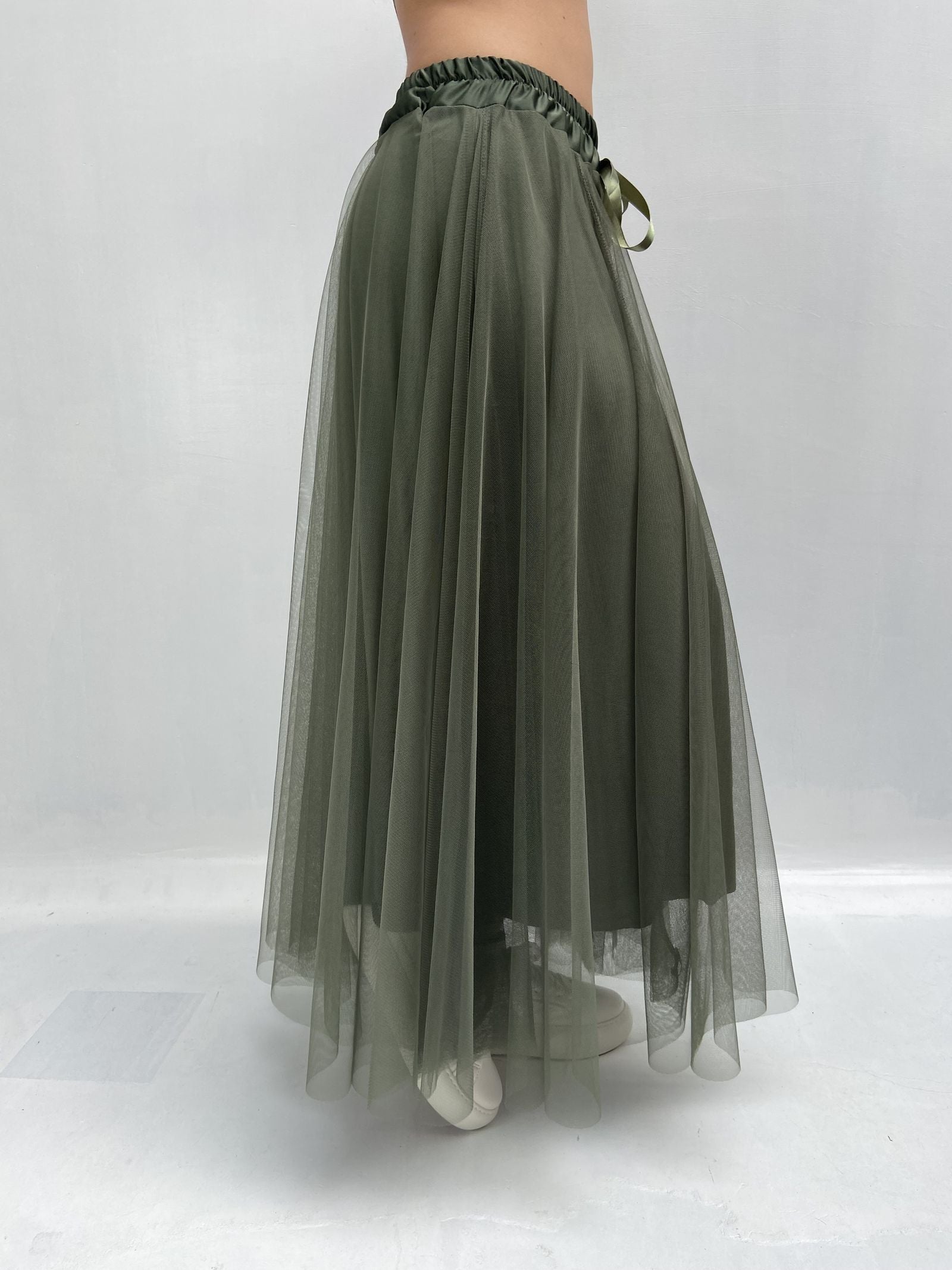 Gonna lunga in tulle MK04.015 VERDE OFELIA 