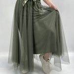 Gonna lunga in tulle MK04.015 VERDE OFELIA 