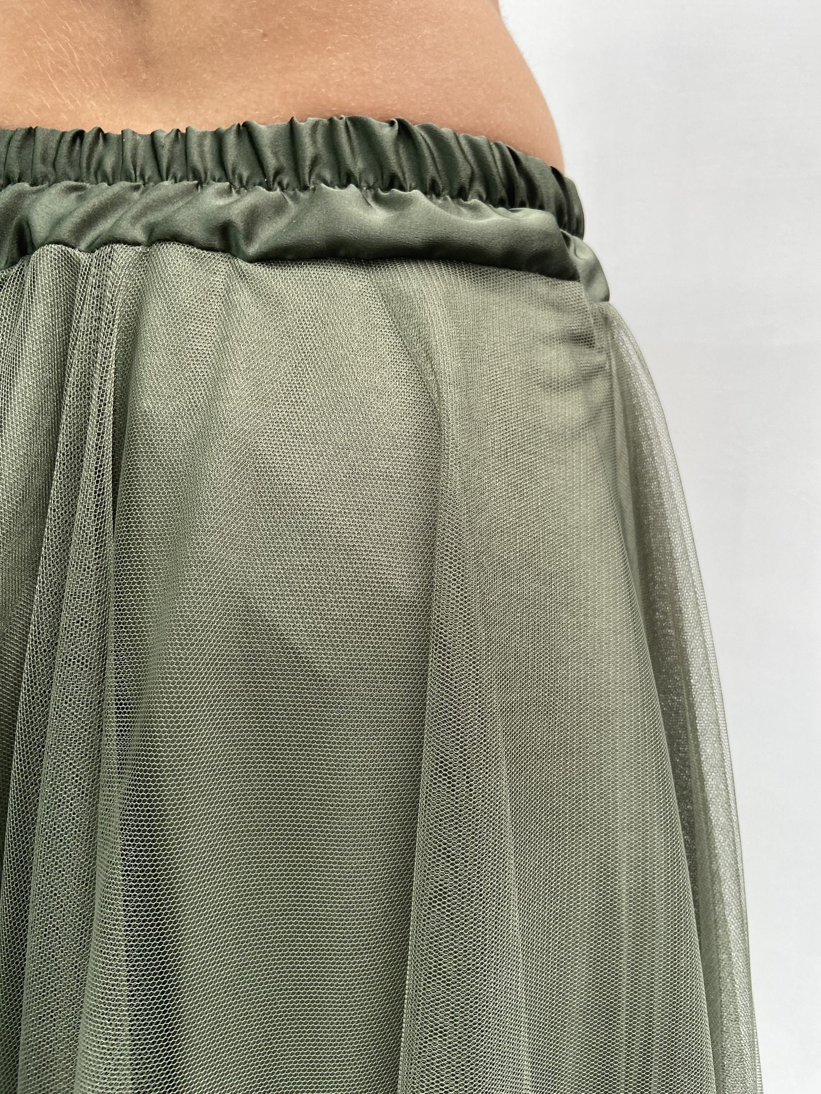 Gonna lunga in tulle MK04.015 VERDE OFELIA 