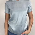T-shirt lucida girocollo MM203633 AZZURRO OFELIA 