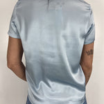 T-shirt lucida girocollo MM203633 AZZURRO OFELIA 