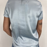 T-shirt lucida girocollo MM203633 AZZURRO OFELIA 